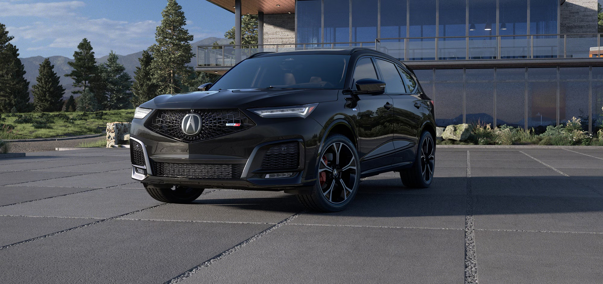 2026 Acura MDX in black with sporty grille.